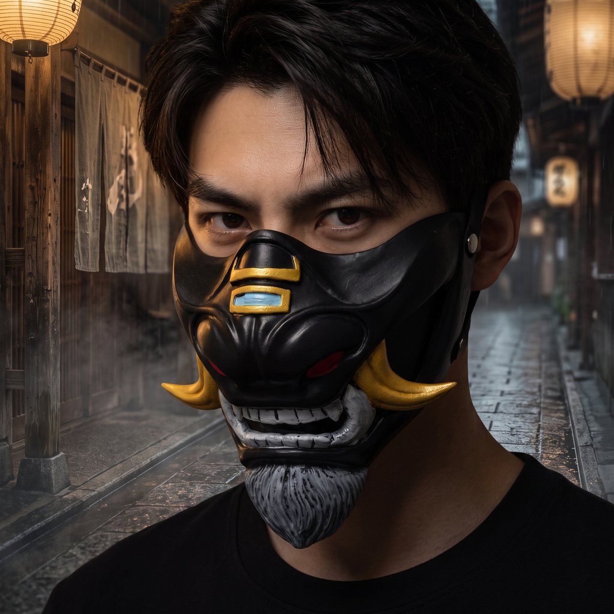 Adult Unisex Traditional Japanese Halloween Cosplay Costume Masks (4 Styles)