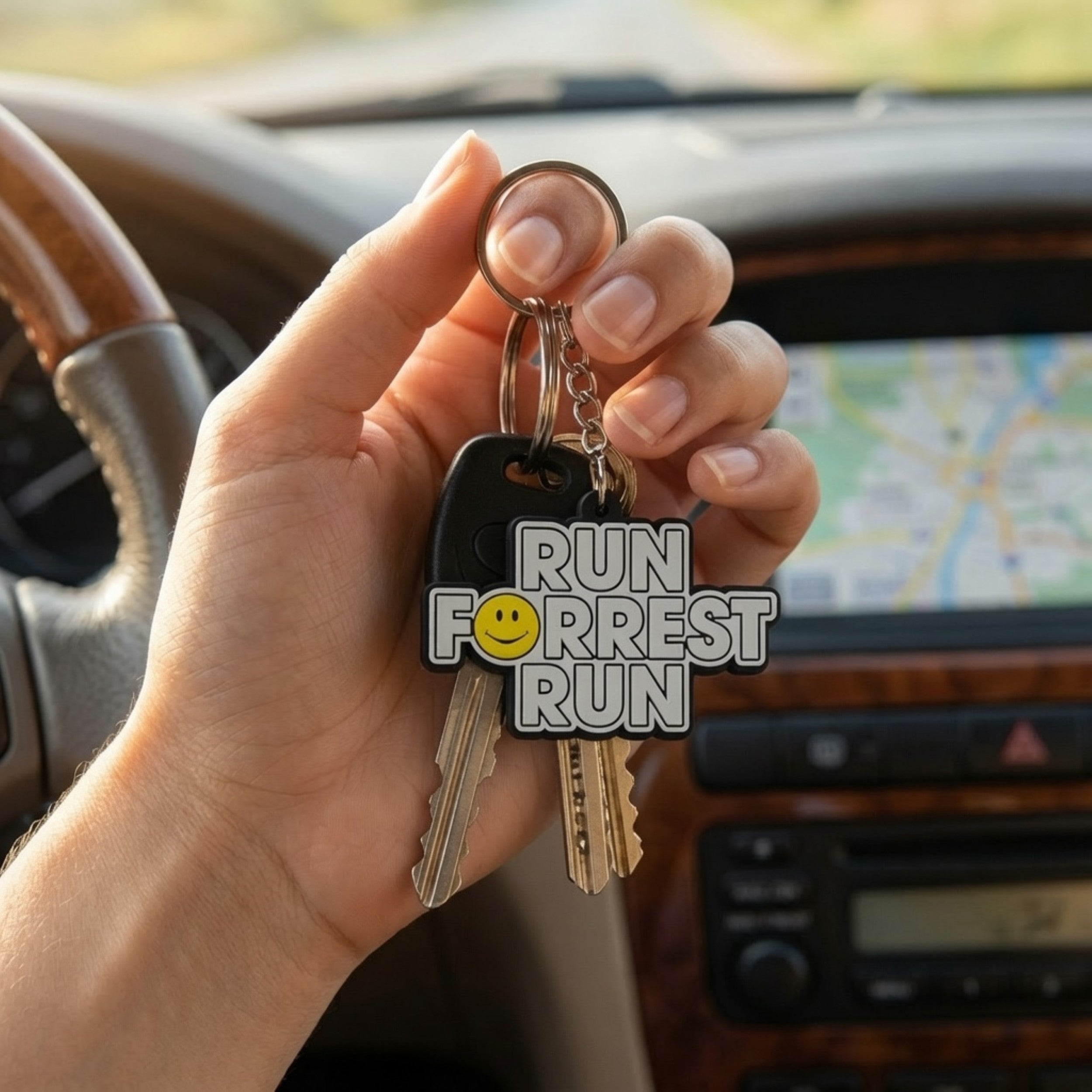 Run Forrest Run Keychain 1990s Nostalgia Gift