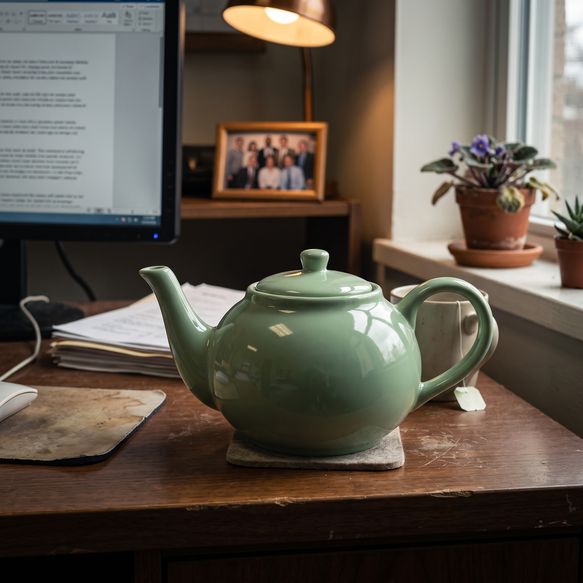 Jim & Pam's The Office Replica Gift Idea Seafoam Green Teapot