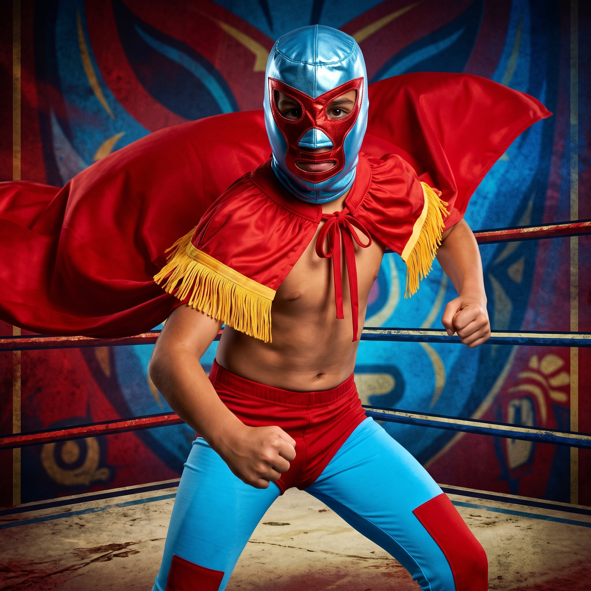 Kids Youth Replica Luchador Wrestler Halloween Cosplay Costume Set