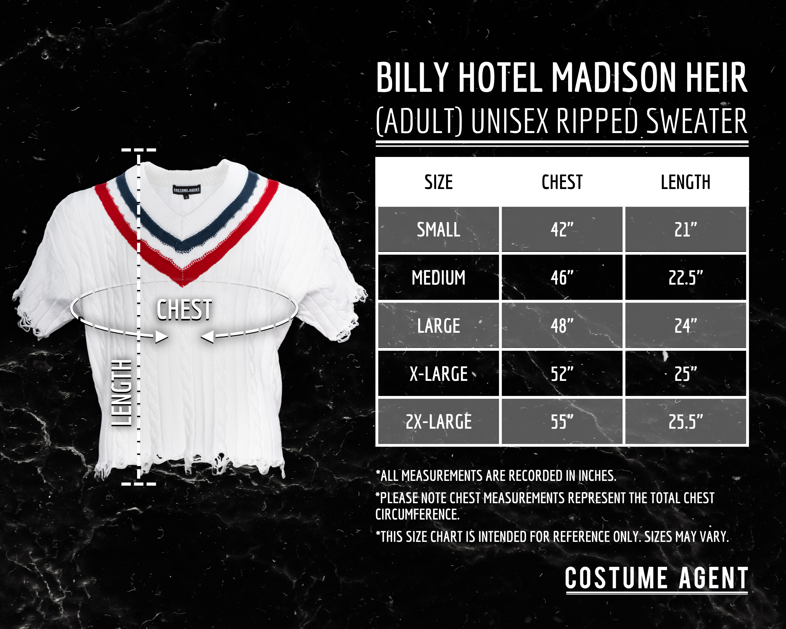 Distressed Knit Sweater Costume Top for Halloween and Cosplay
