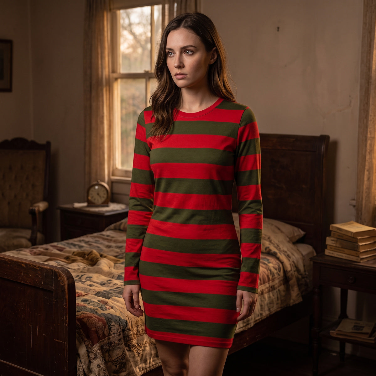 Fred K NOES 1980s Retro Horror Women's Halloween Cosplay Costume Dress