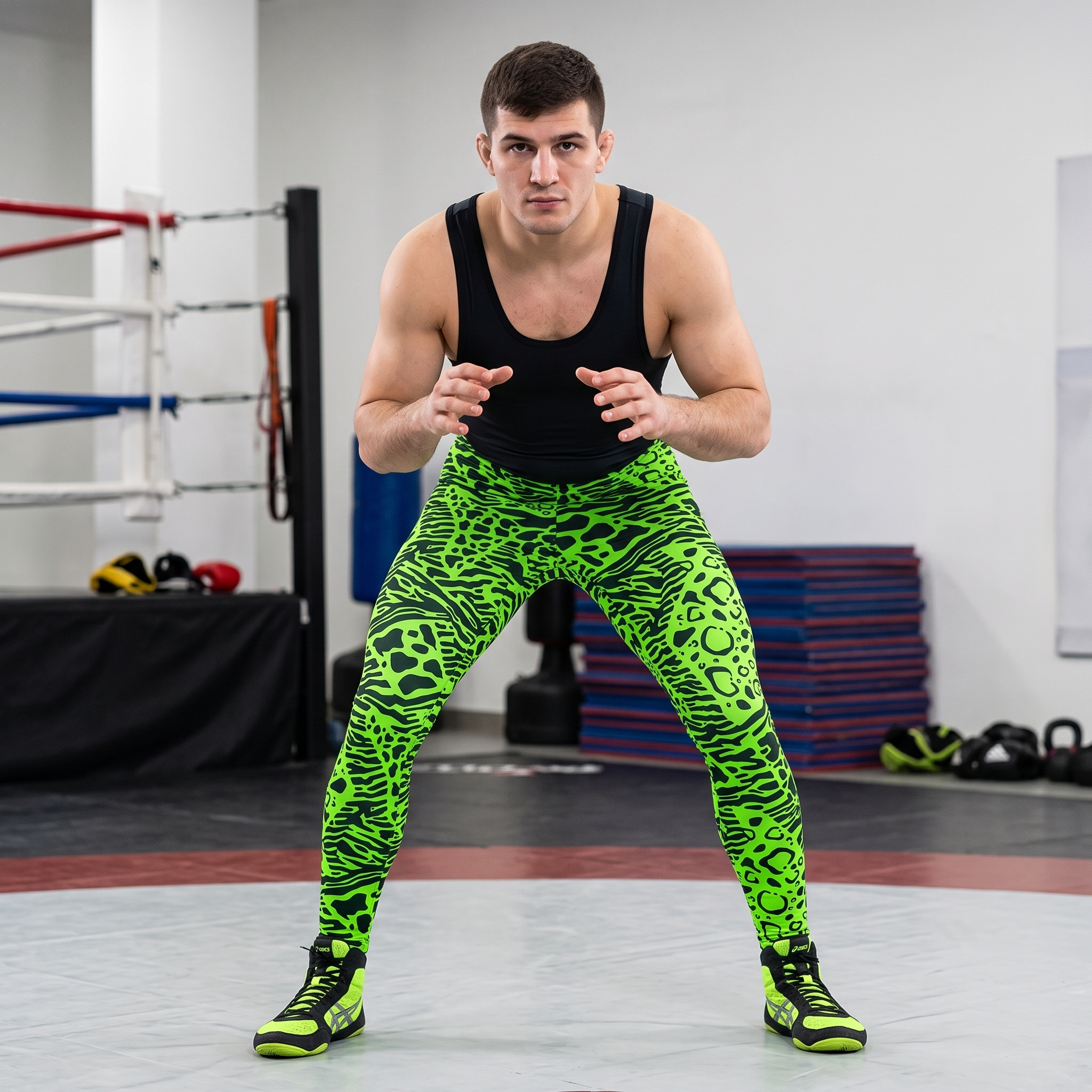 1980s Retro Style Neon Wrestling Aerobics Adult Unisex Spandex Pants