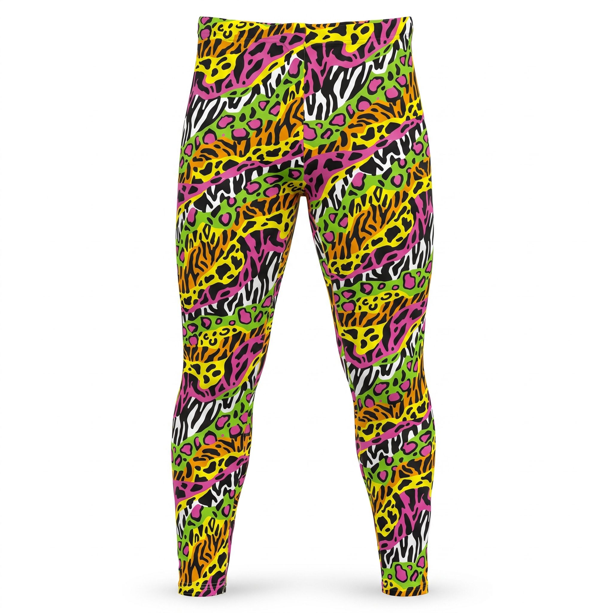 1980s Retro Style Neon Wrestling Aerobics Adult Unisex Spandex Pants