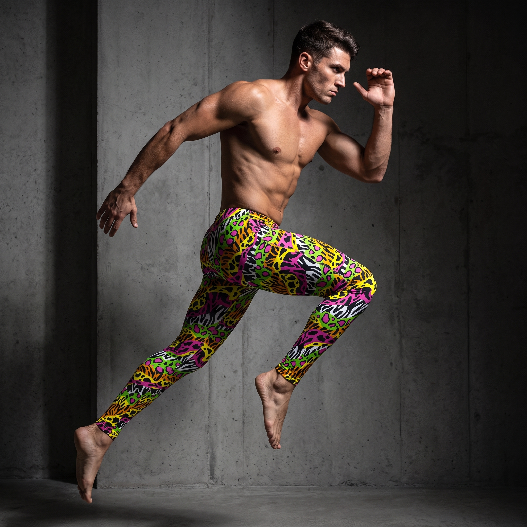 1980s Retro Style Neon Wrestling Aerobics Adult Unisex Spandex Pants