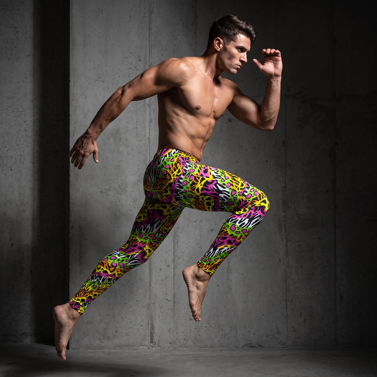 1980s Retro Style Neon Wrestling Aerobics Adult Spandex Pants