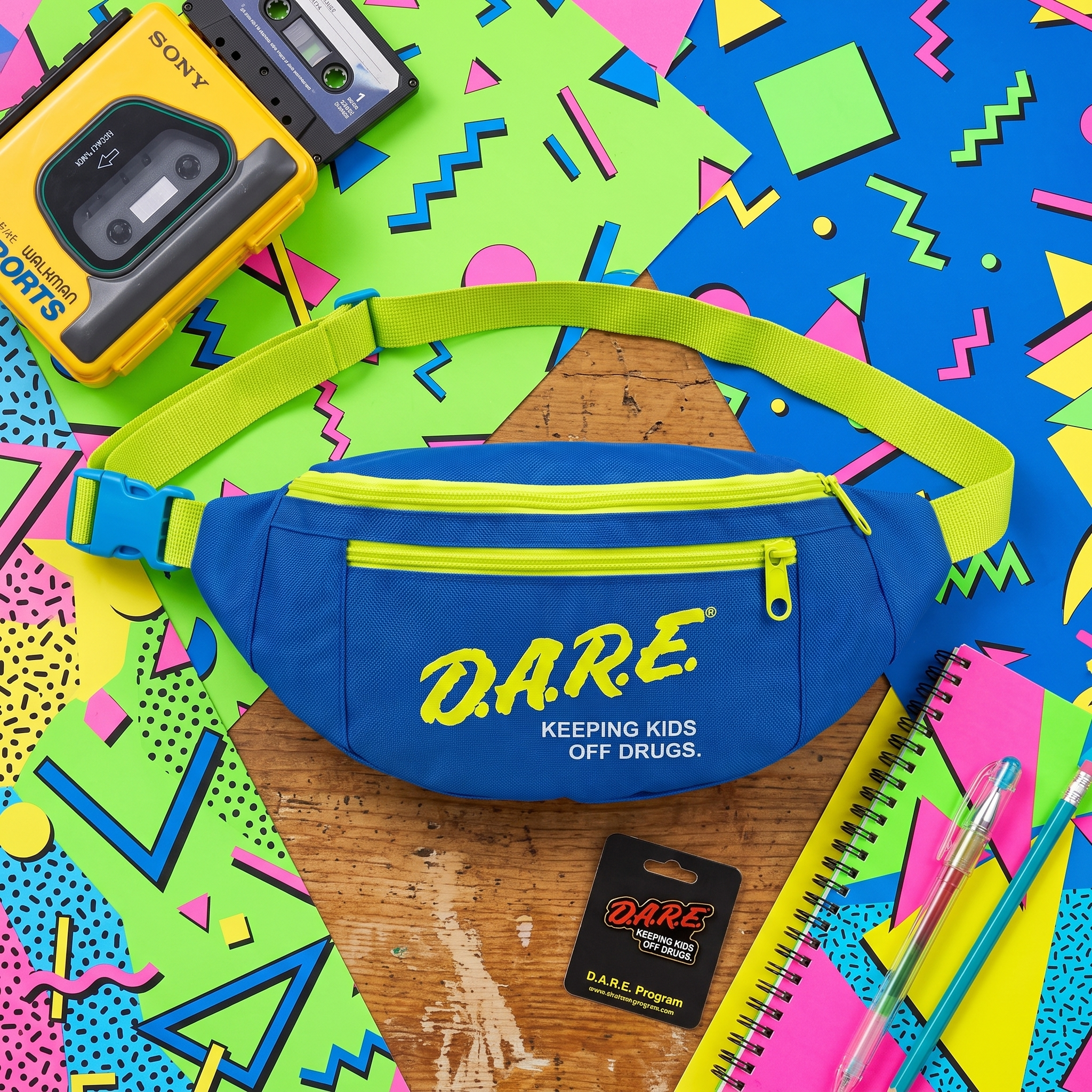 Retro 1980s-1990s D.A.R.E. Logo Fanny Pack (3 Color Options)