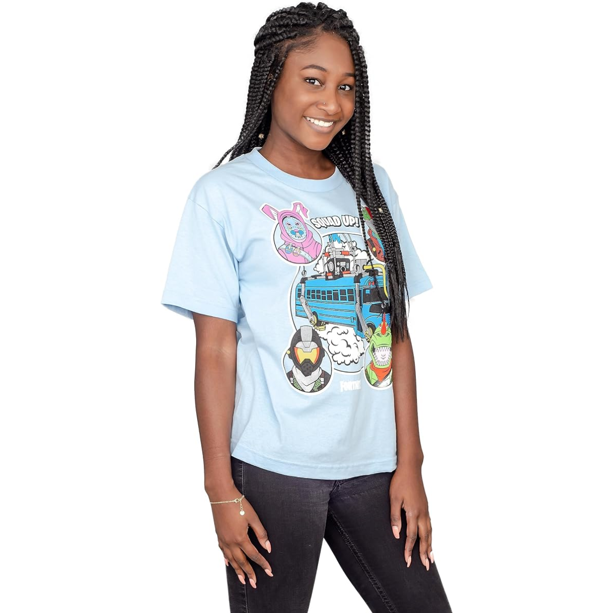 Fortnite Bus Crew Light Blue Youth T-shirt