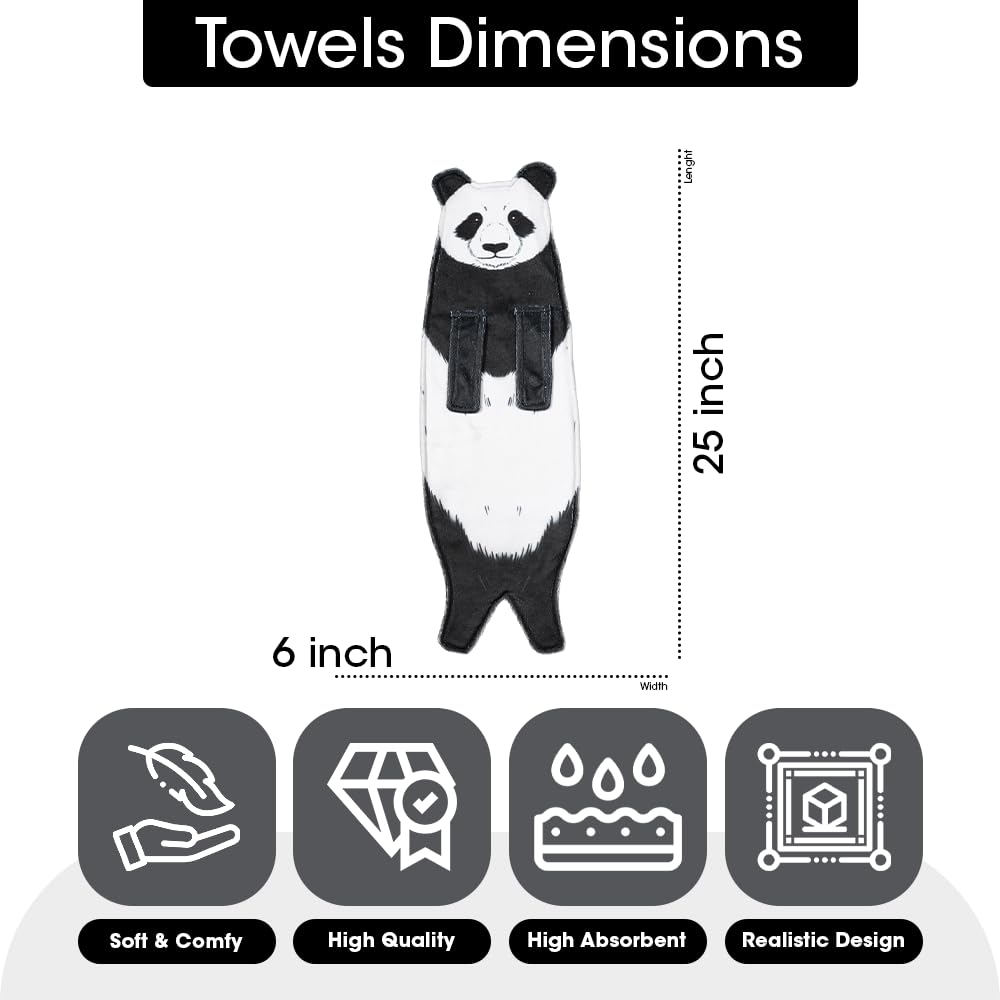 Animal Funny Themed Hanging Hand Towels for Bathroom & Kitchen – Soft Decorative Face Washcloths with 10 Cute Designs