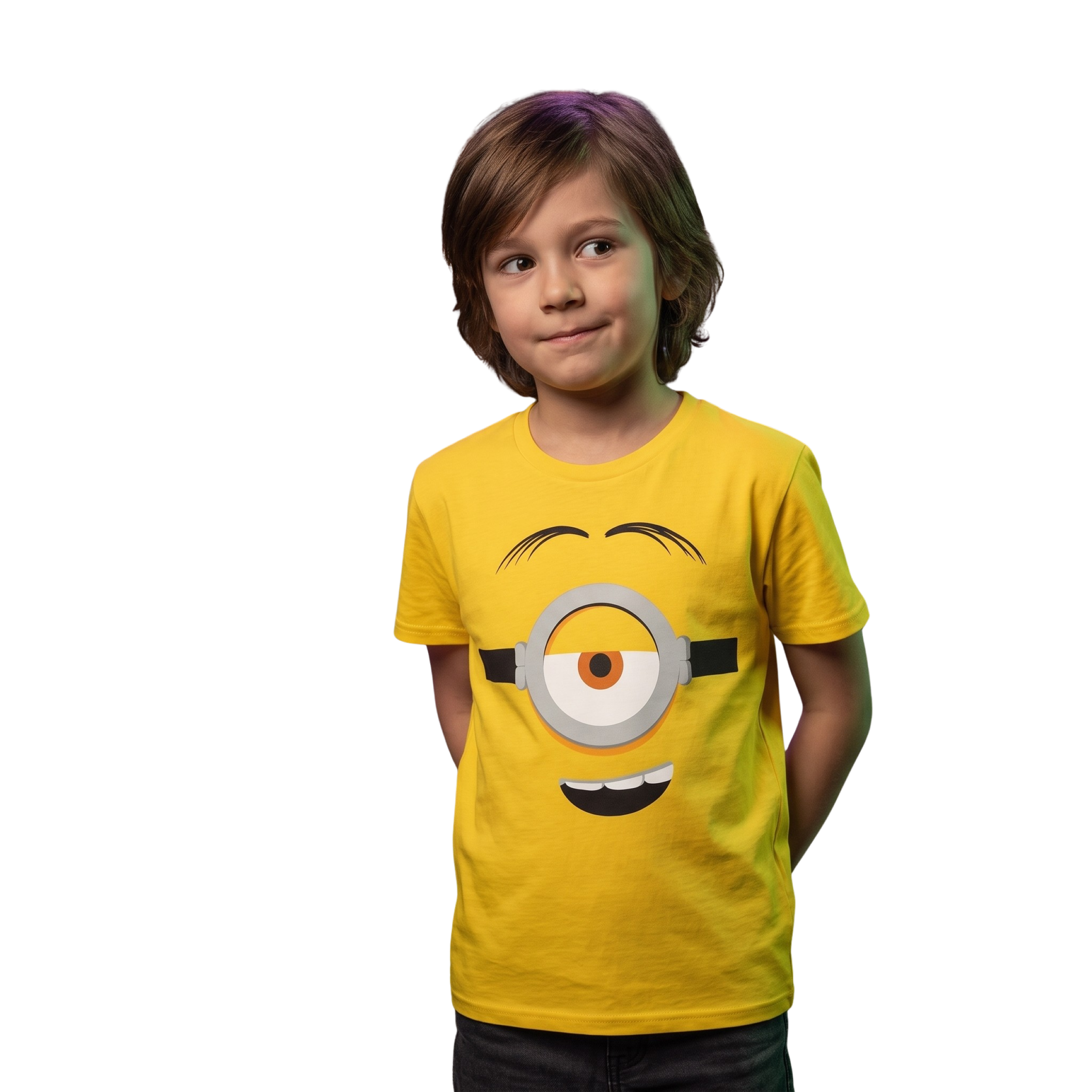 Kids Youth Minions Big Face Unisex Halloween Cosplay Costume T-Shirt