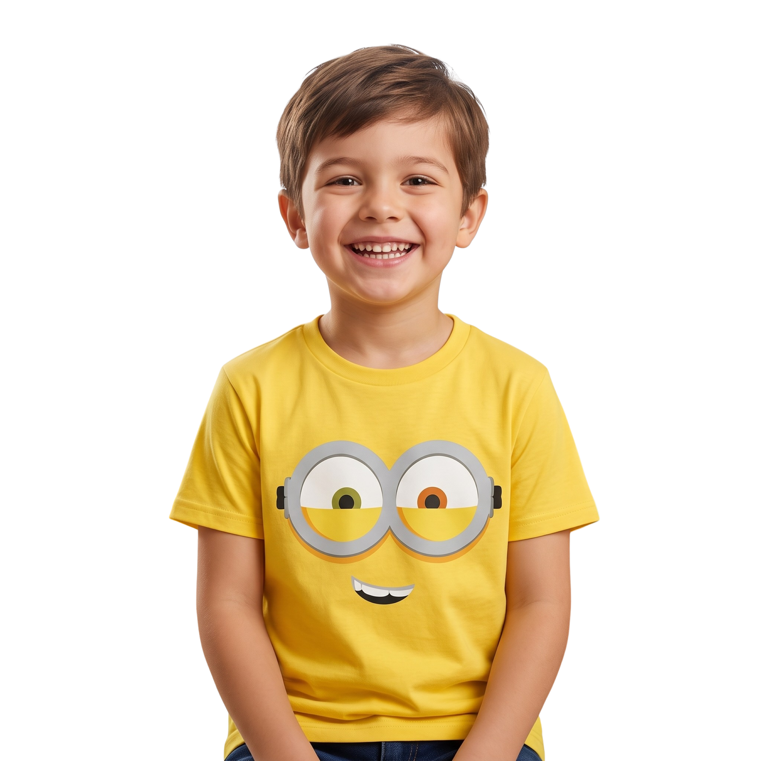 Kids Youth Minions Big Face Unisex Halloween Cosplay Costume T-Shirt