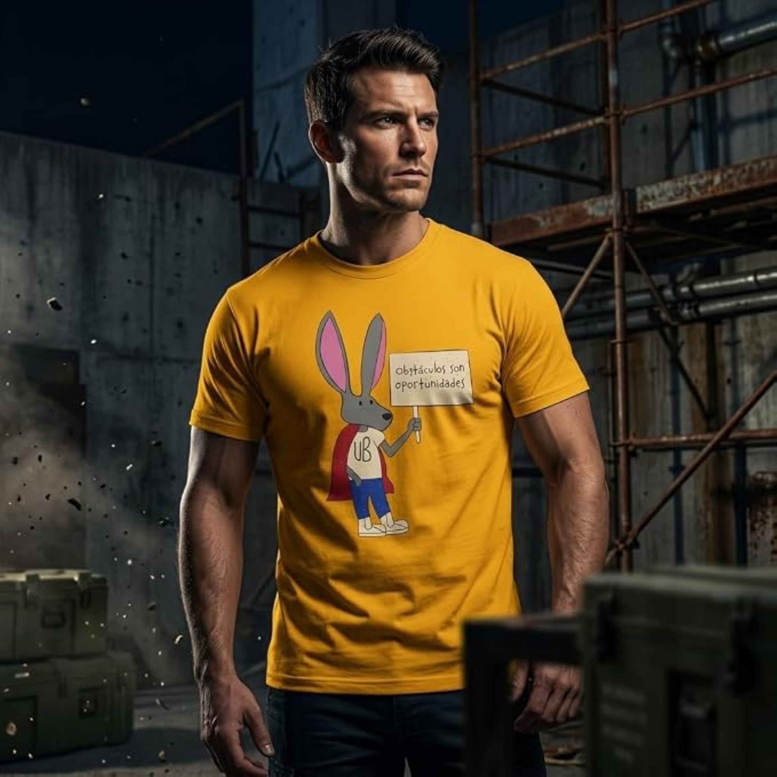 Superhero Bunny Halloween Costume T-Shirts for Adults Obstáculos Son Oportunidades Graphic Tee