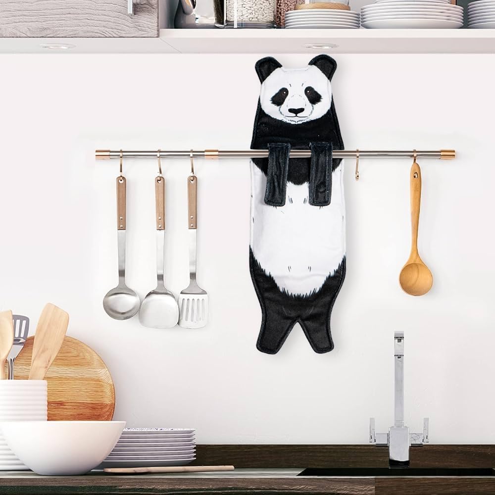 Animal Funny Themed Hanging Hand Towels for Bathroom & Kitchen – Soft Decorative Face Washcloths with 10 Cute Designs
