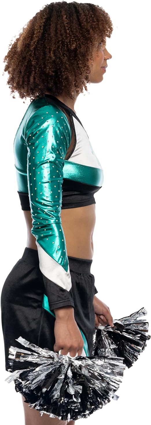 Maddy Cheerleader High School Top Skirt and Poms Set