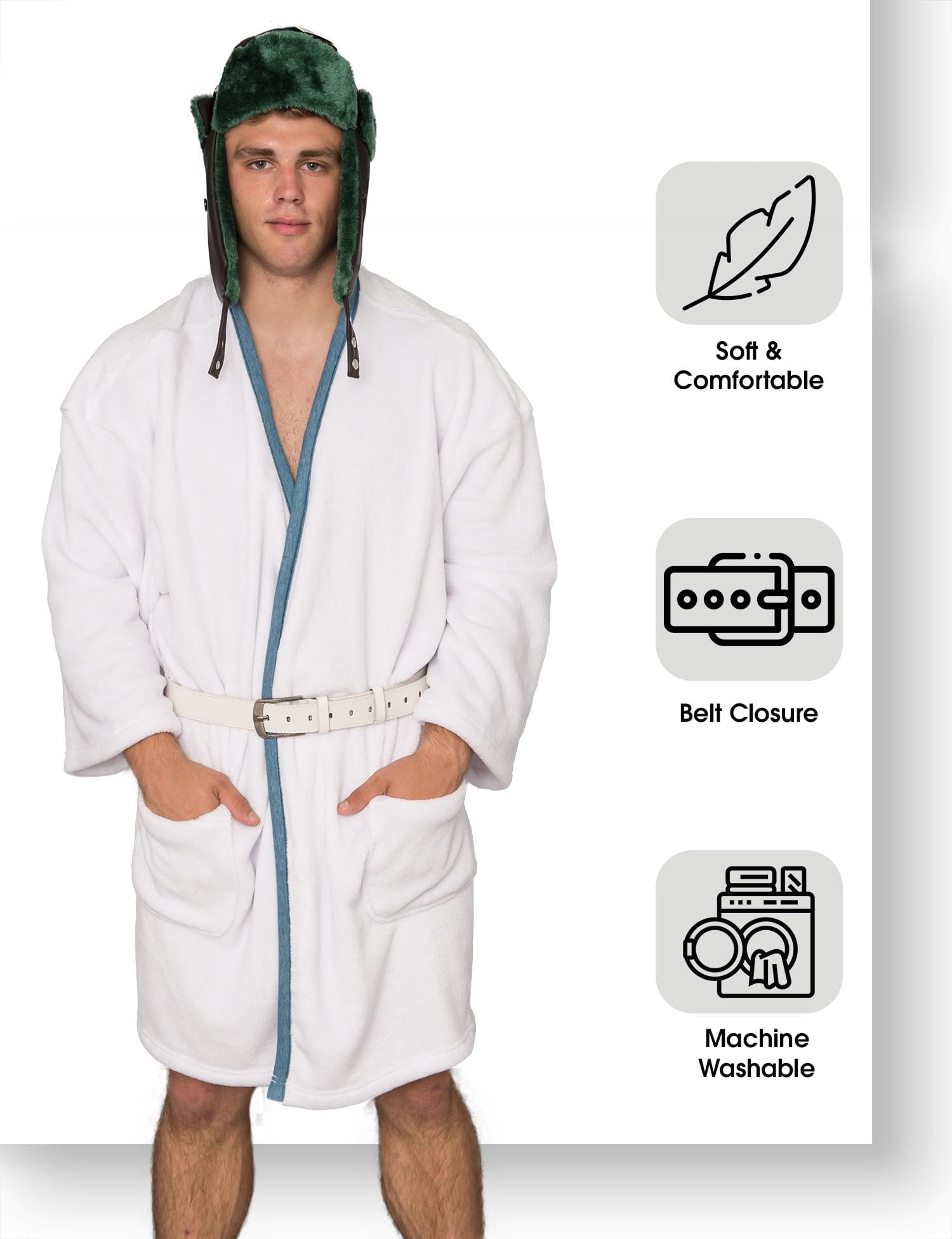 Christmas Vacation Cousin Eddie White Robe and Belt Costume