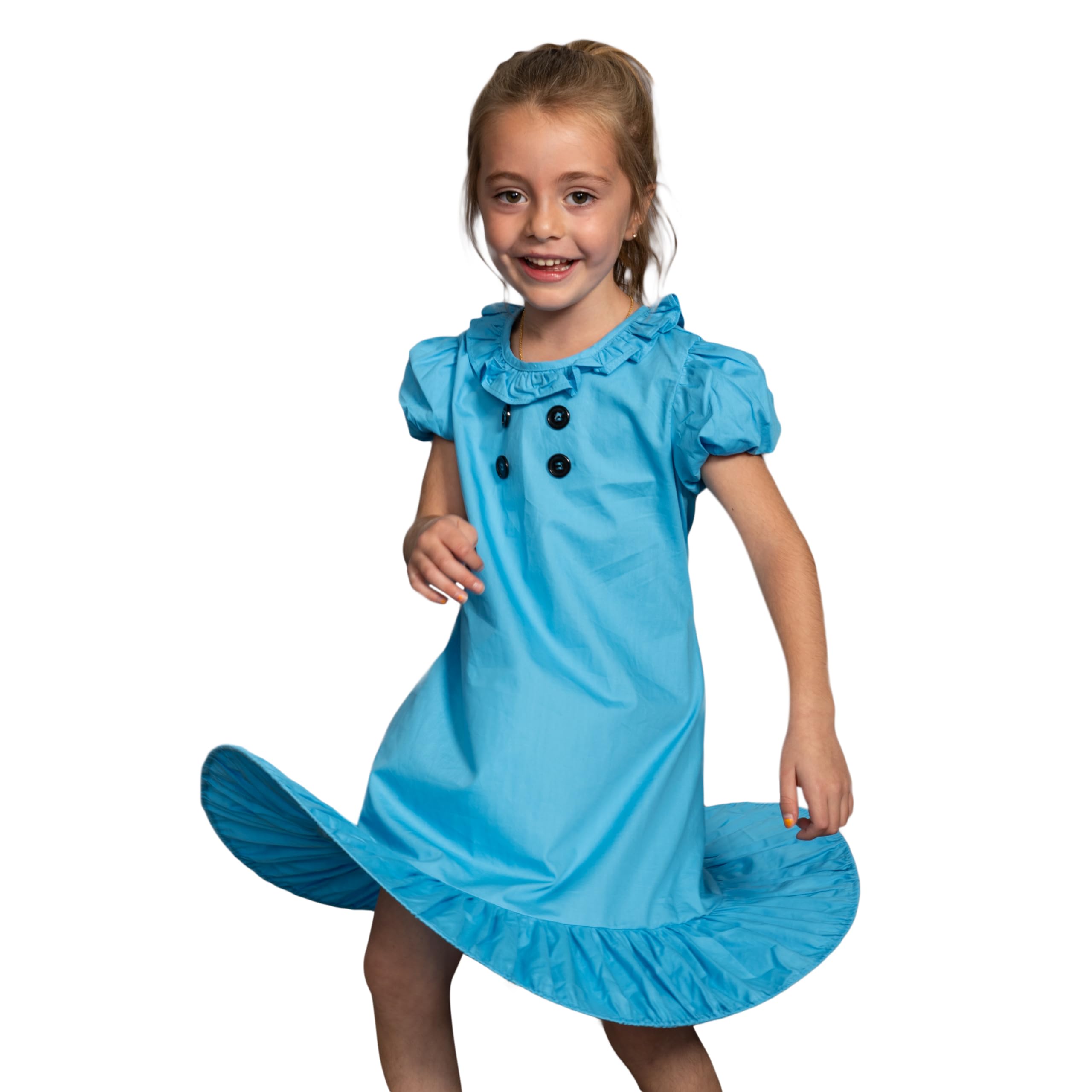 Lucy Comic Strip Good Grief Halloween Costume Cosplay Kids Children Blue Dress