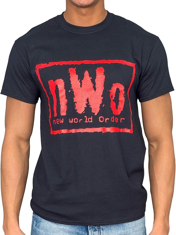 New World Order Replica Red Ink Black Halloween Cosplay Costume T-shirt