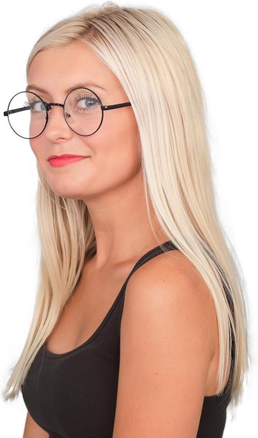 Round Circle Frame Unisex Famous Movie Wizard Halloween Costume Cosplay Glasses