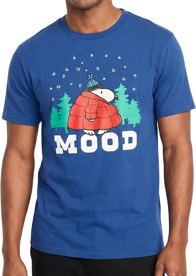 Officially Licensed Peanuts Snoopy Mood Puff Jacket Graphic Tee Adult Unisex T-Shirt