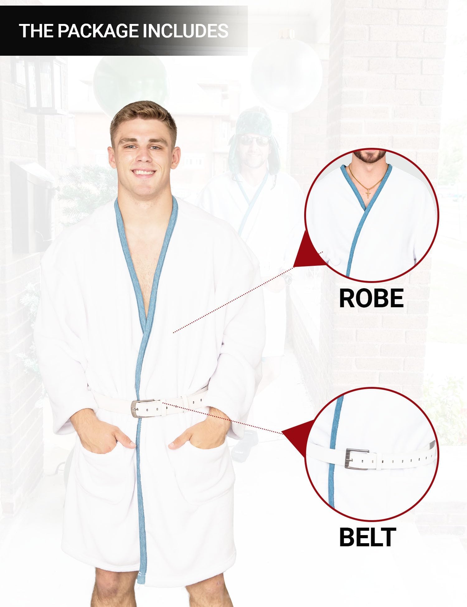 Christmas Vacation Cousin Eddie White Robe and Belt Costume