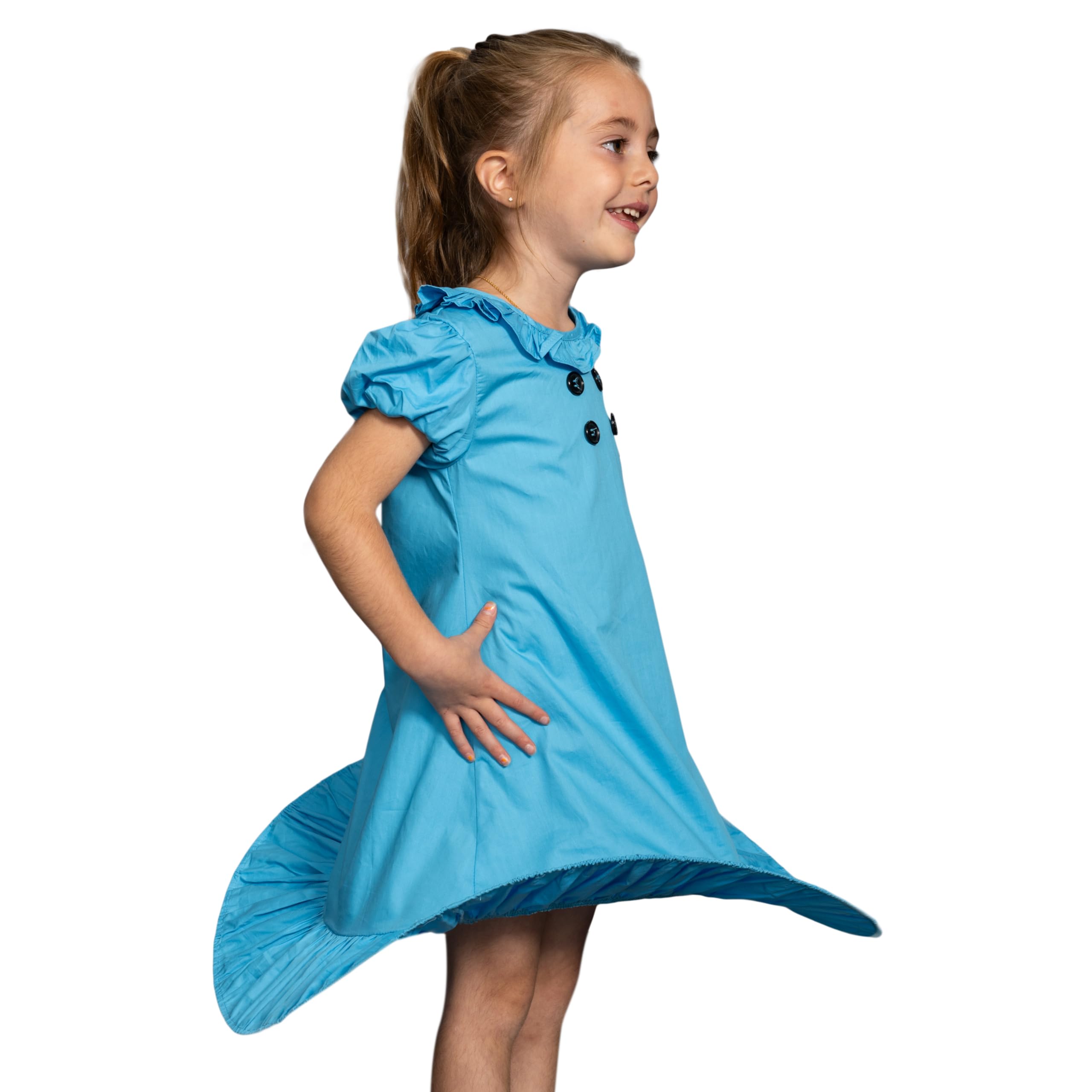 Lucy Comic Strip Good Grief Halloween Costume Cosplay Kids Children Blue Dress