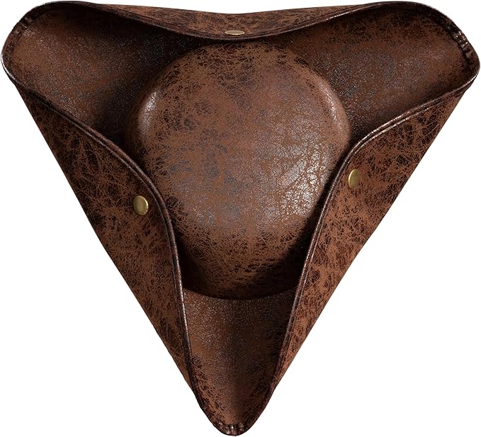 Pirate Hat Faux Leather Tricorn Colonial Renaissance Halloween Costume Cosplay Accessory