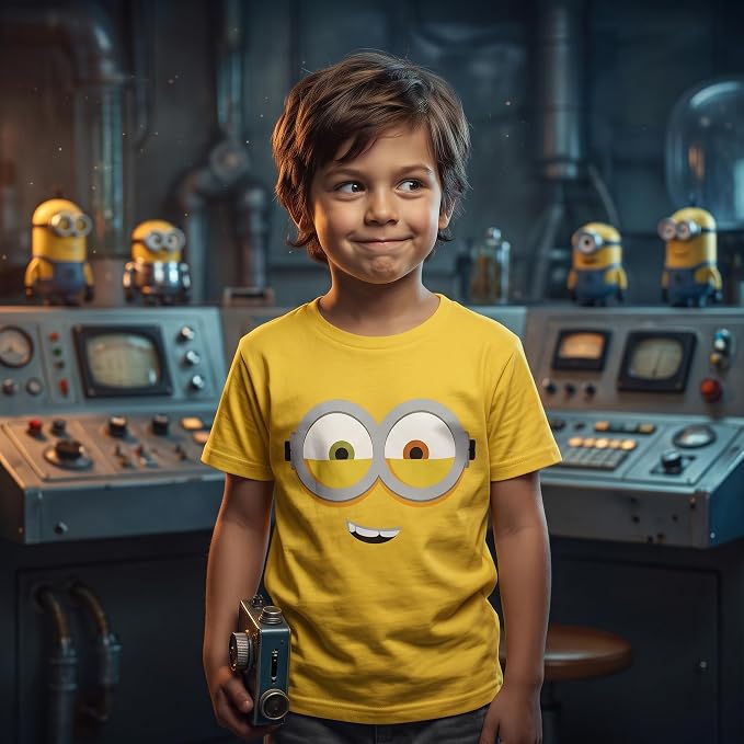 Kids Youth Minions Big Face Halloween Cosplay Costume T-Shirt