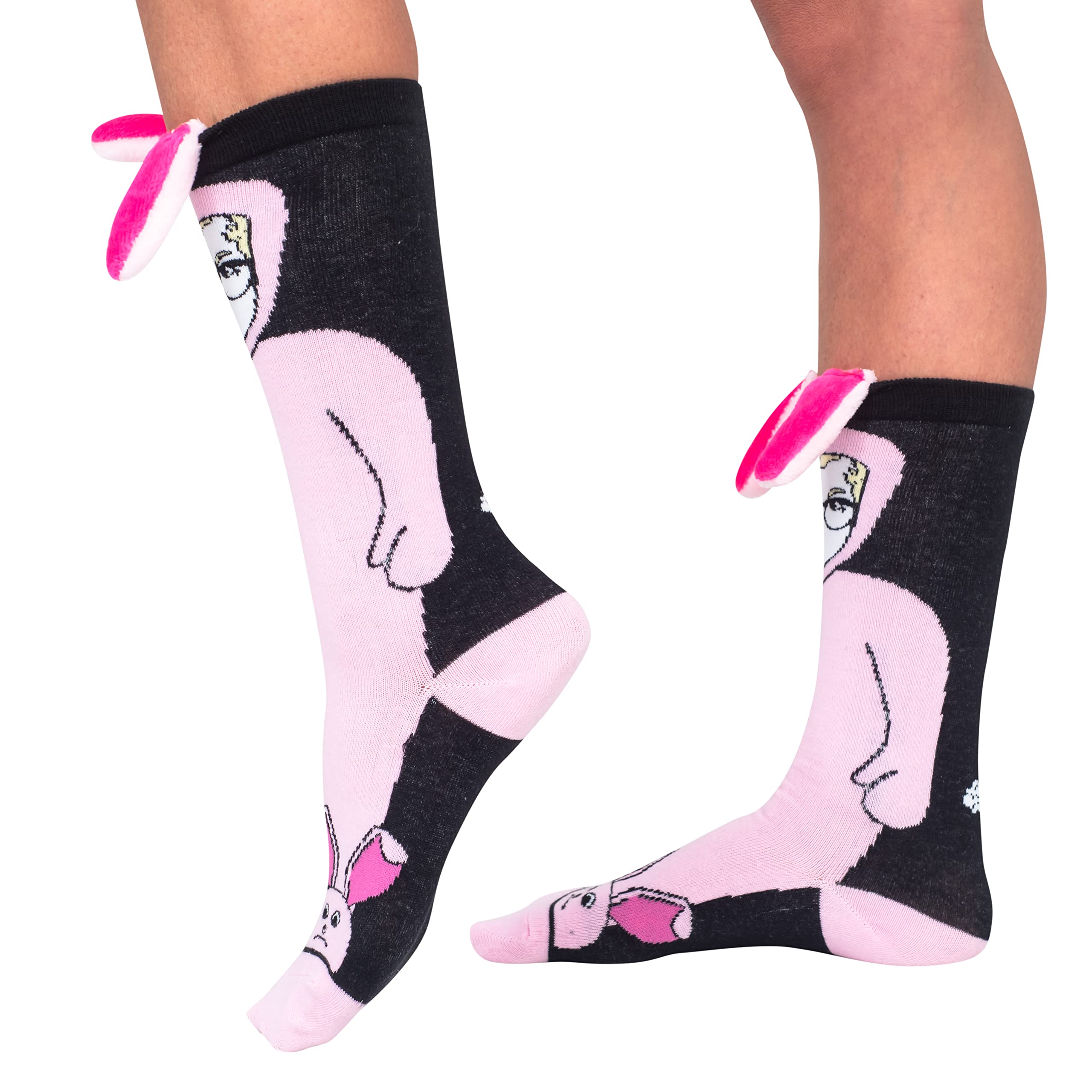 A Christmas Story Movie Ralphie Pink Bunny Socks 3D Ears Holiday Gift
