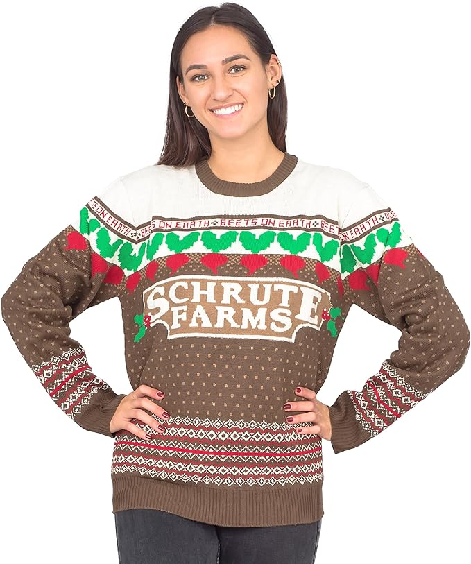 The Office TV Series Dwight Schrute Farms Beets Ugly Christmas Sweater