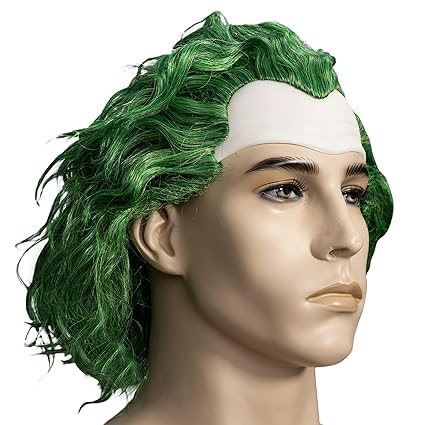 Psycho Clown Joke Villain Green Hair Wig