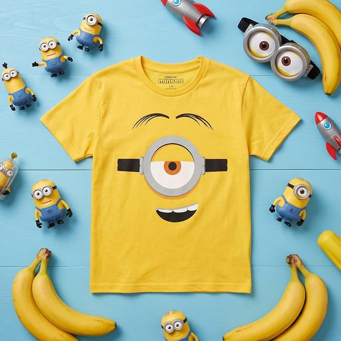 Kids Youth Minions Big Face Halloween Cosplay Costume T-Shirt