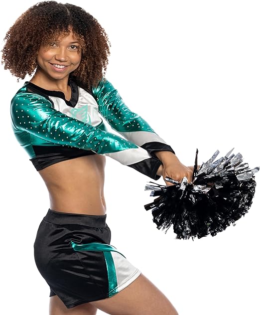 Maddy Cheerleader High School Top Skirt and Poms Set