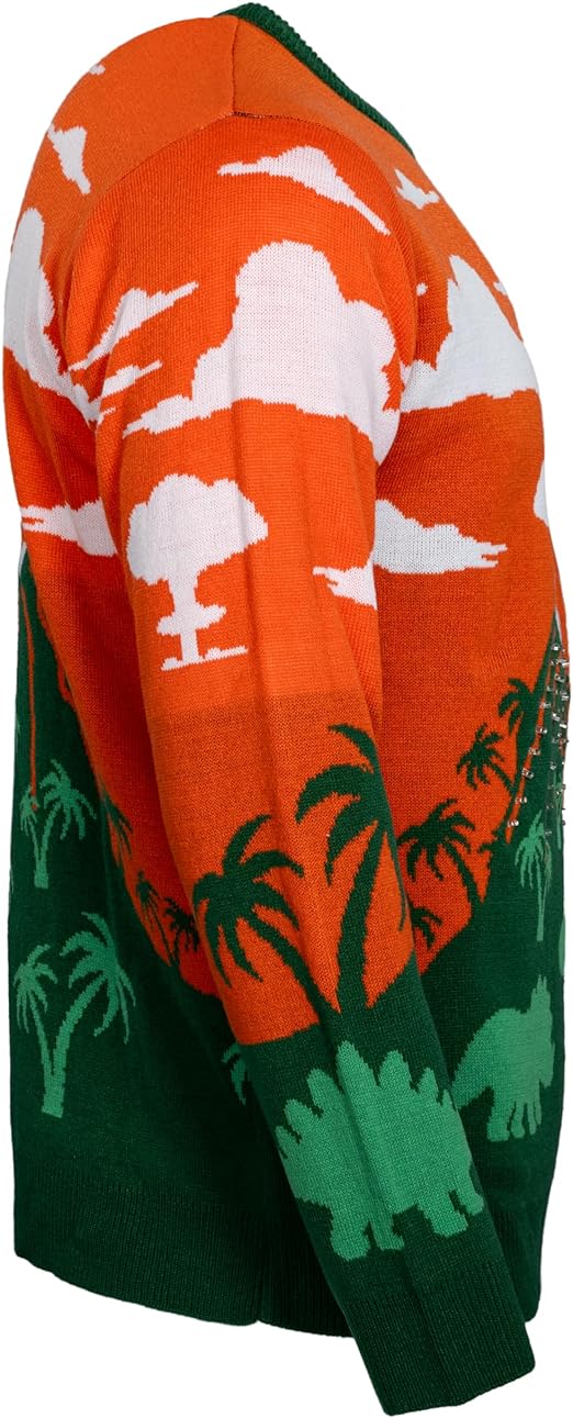 3D T-Rex Santa Hat Light UP Sweater