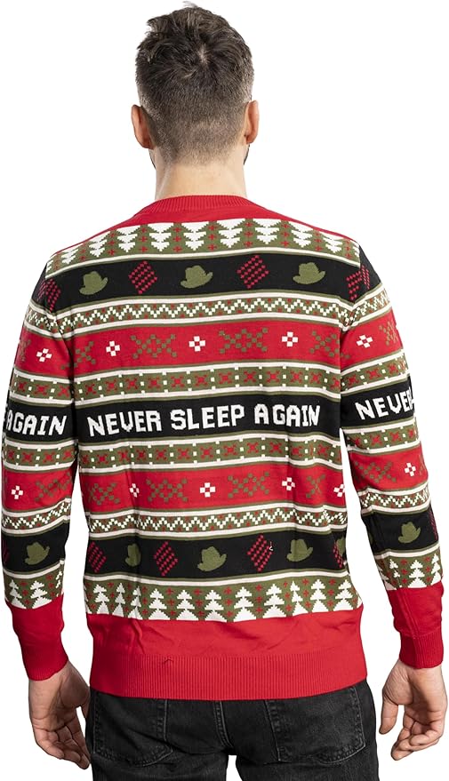 Elm Street Freddy Krueger Never Sleep Knitted Ugly Christmas Sweater