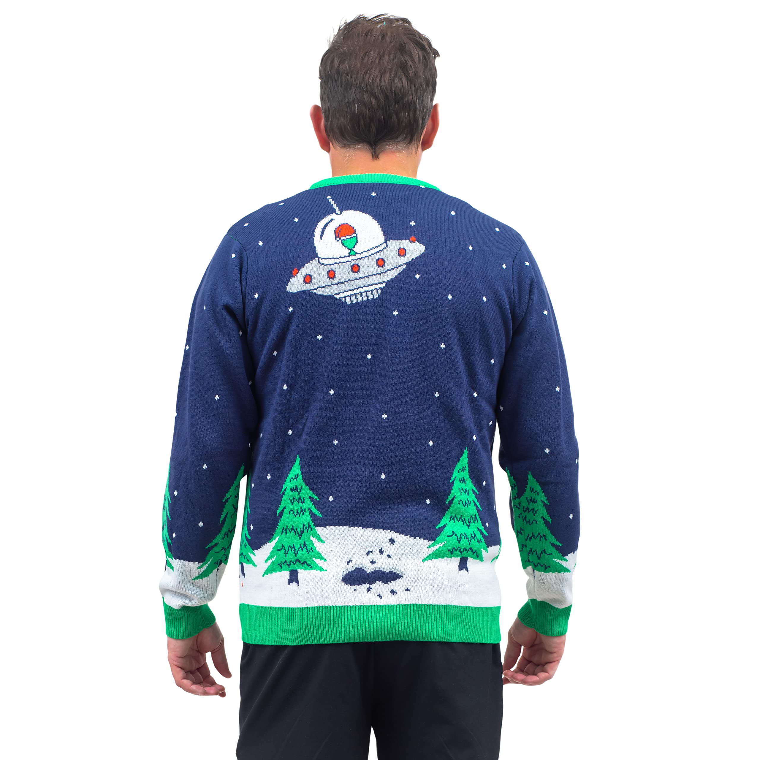 Flying Saucer Funny Tree Abduction Ugly Christmas Sweater