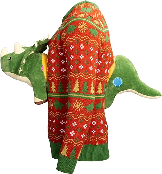 3D Dinosaur Triceritops Detacheable Stuffed Animal Funny Knitted