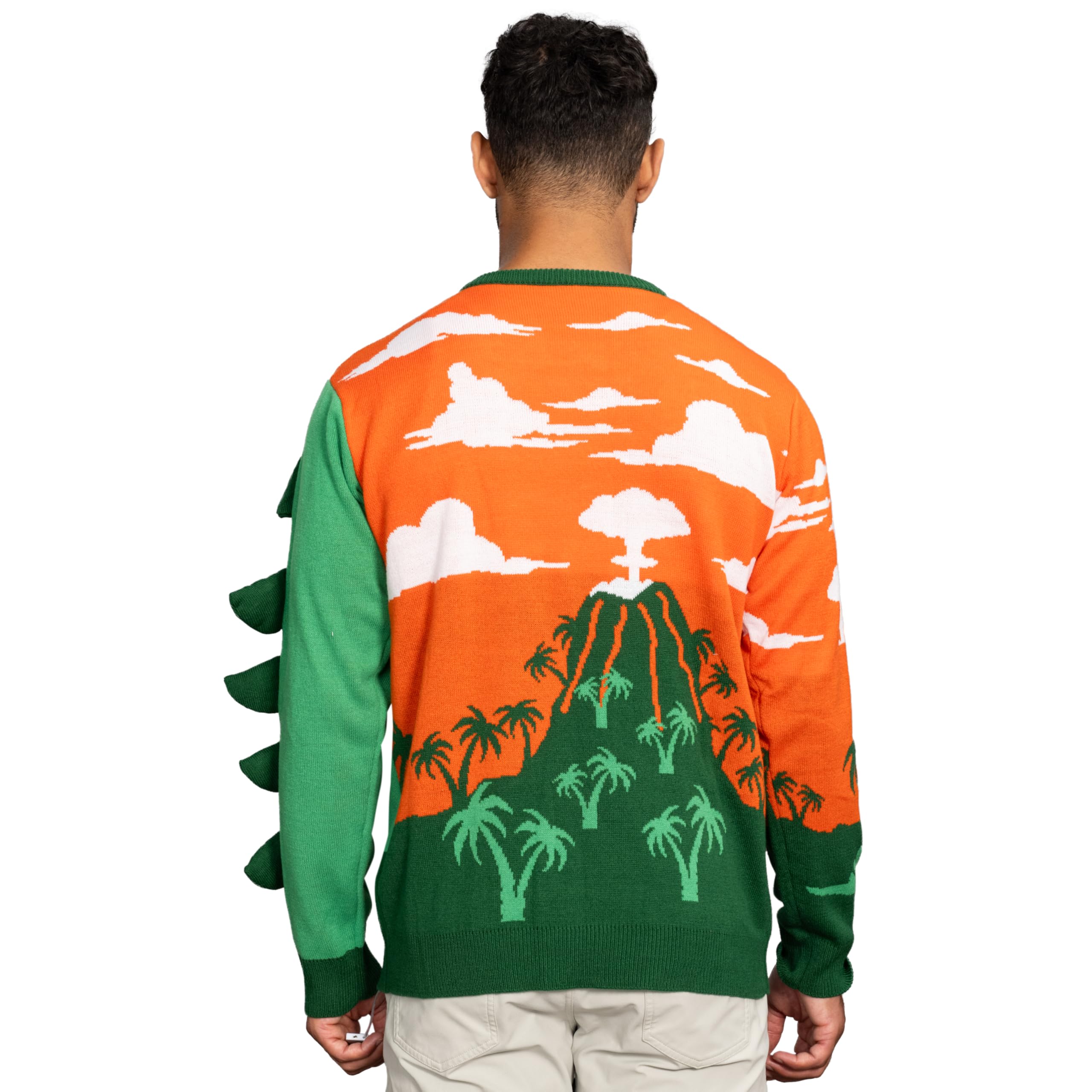 3D T-Rex Santa Hat Adult Unisex LED Light Up Ugly Christmas Sweater