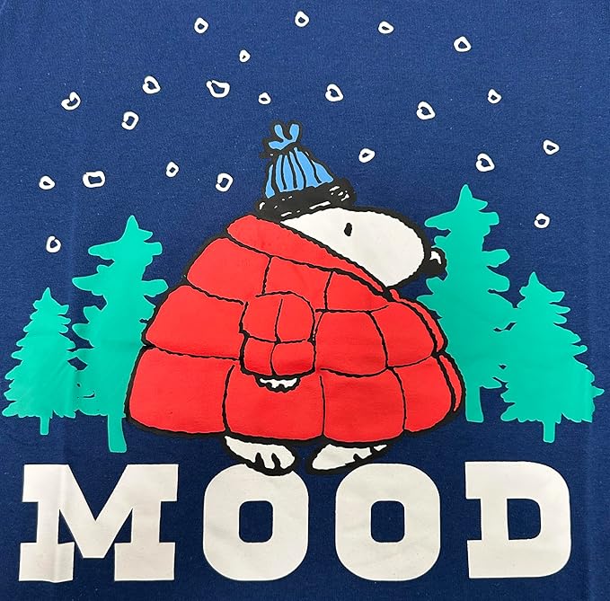 Officially Licensed Peanuts Snoopy Mood Puff Jacket Graphic Tee Adult Unisex T-Shirt
