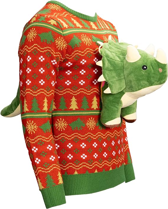 3D Dinosaur Triceritops Detacheable Stuffed Animal Funny Knitted