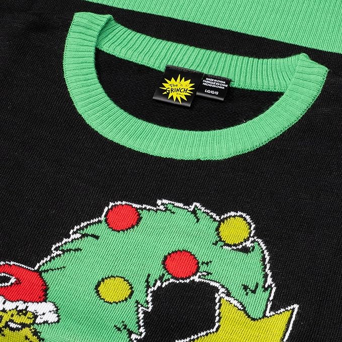 The Grinch Bend Tree with Gifts Adult Knitted Ugly Christmas Sweater