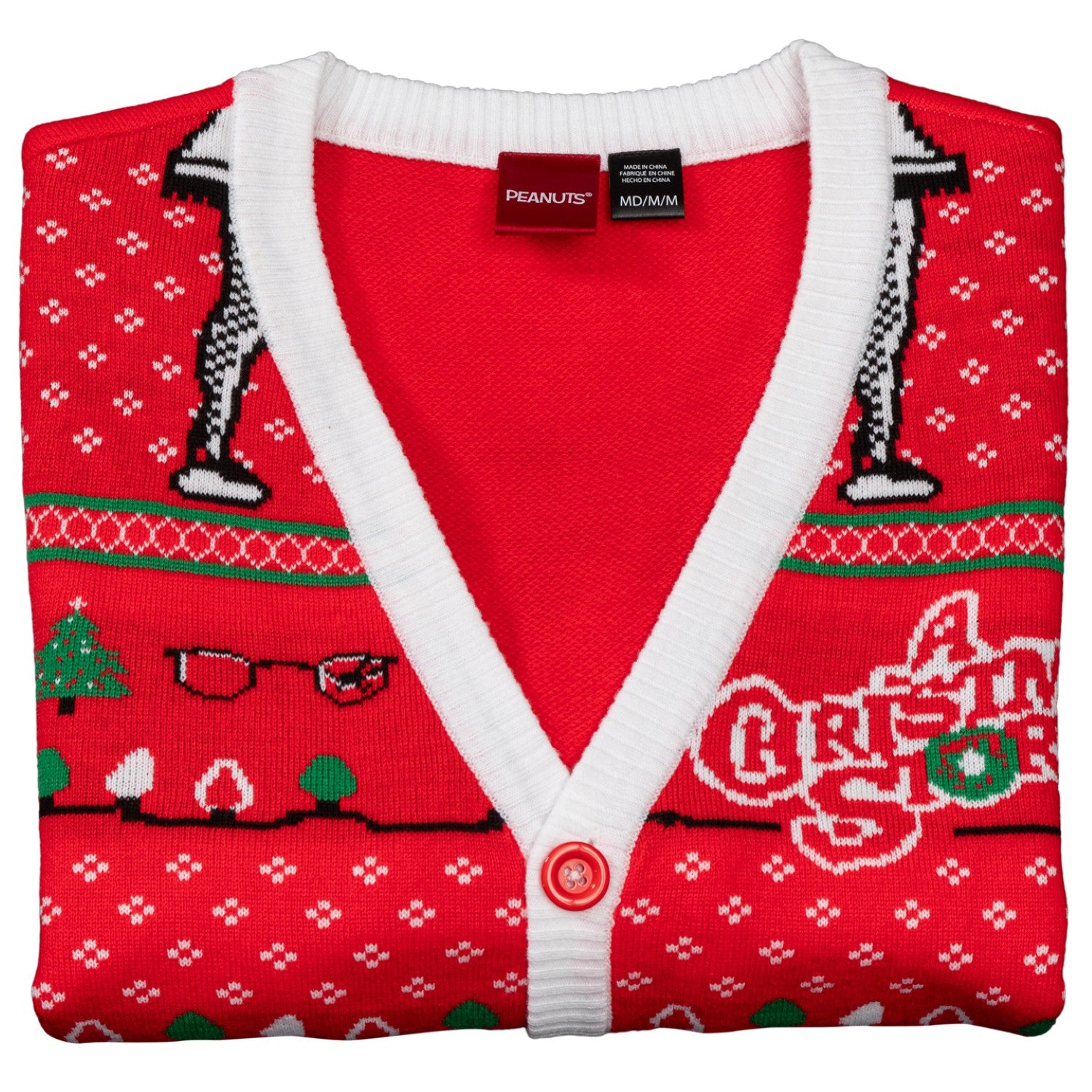 A Christmas Story Leg Lamp Button Up Cardigan Ugly Holiday Sweater