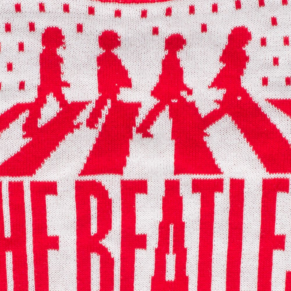 The Beatles Abbey Road LP Cover Red White Unisex Ugly Christmas Sweater