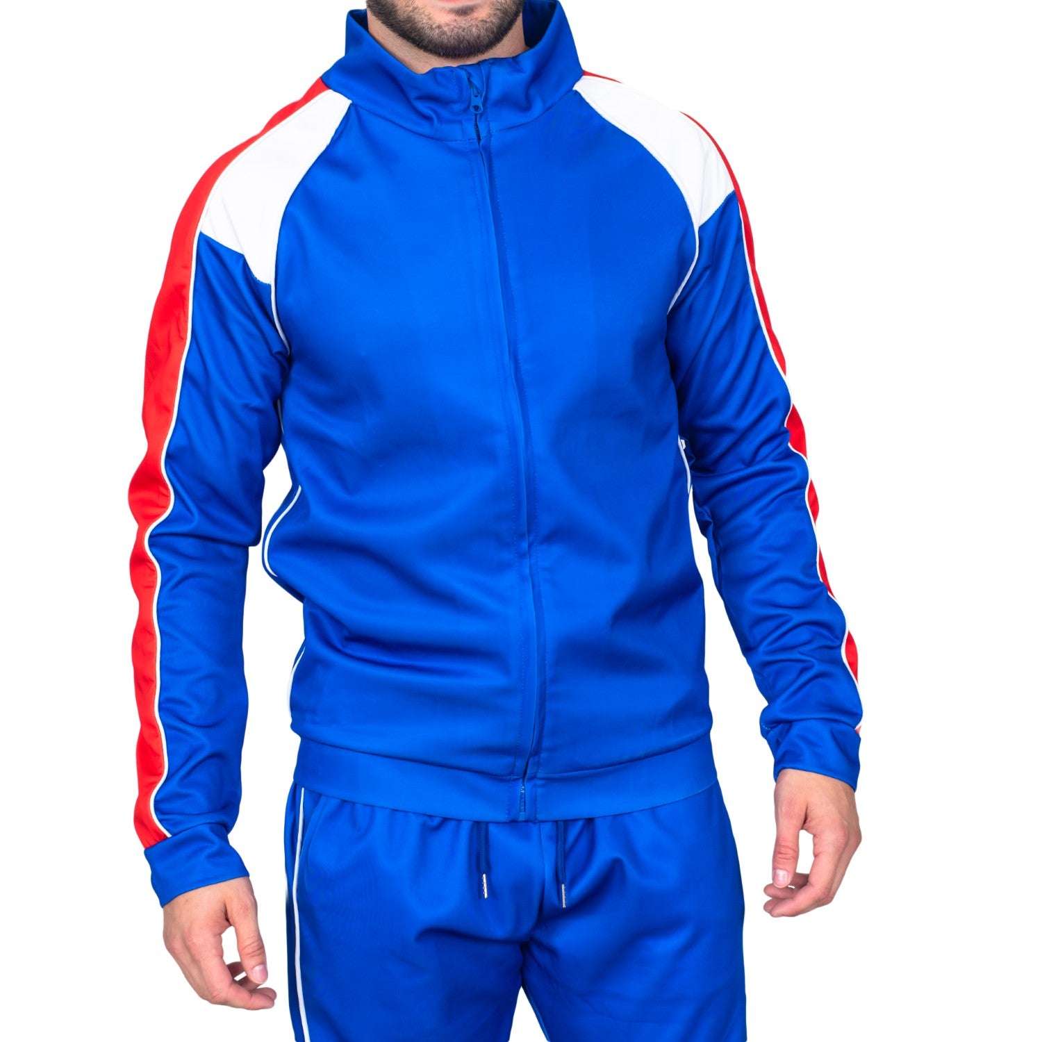 Beer Fest USA Blue and Red Tracksuit Jacket and Pants Halloween Costume Cosplay