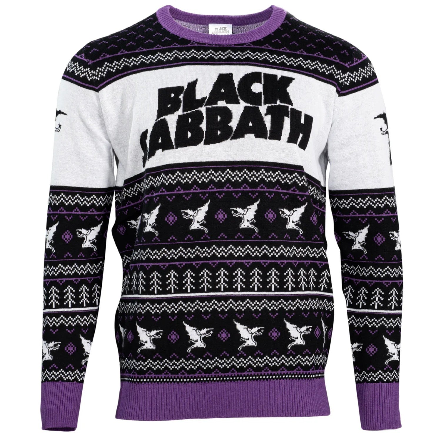 Black Sabbath Flying Demon Record Label Adult Unisex Ugly Christmas Sweater