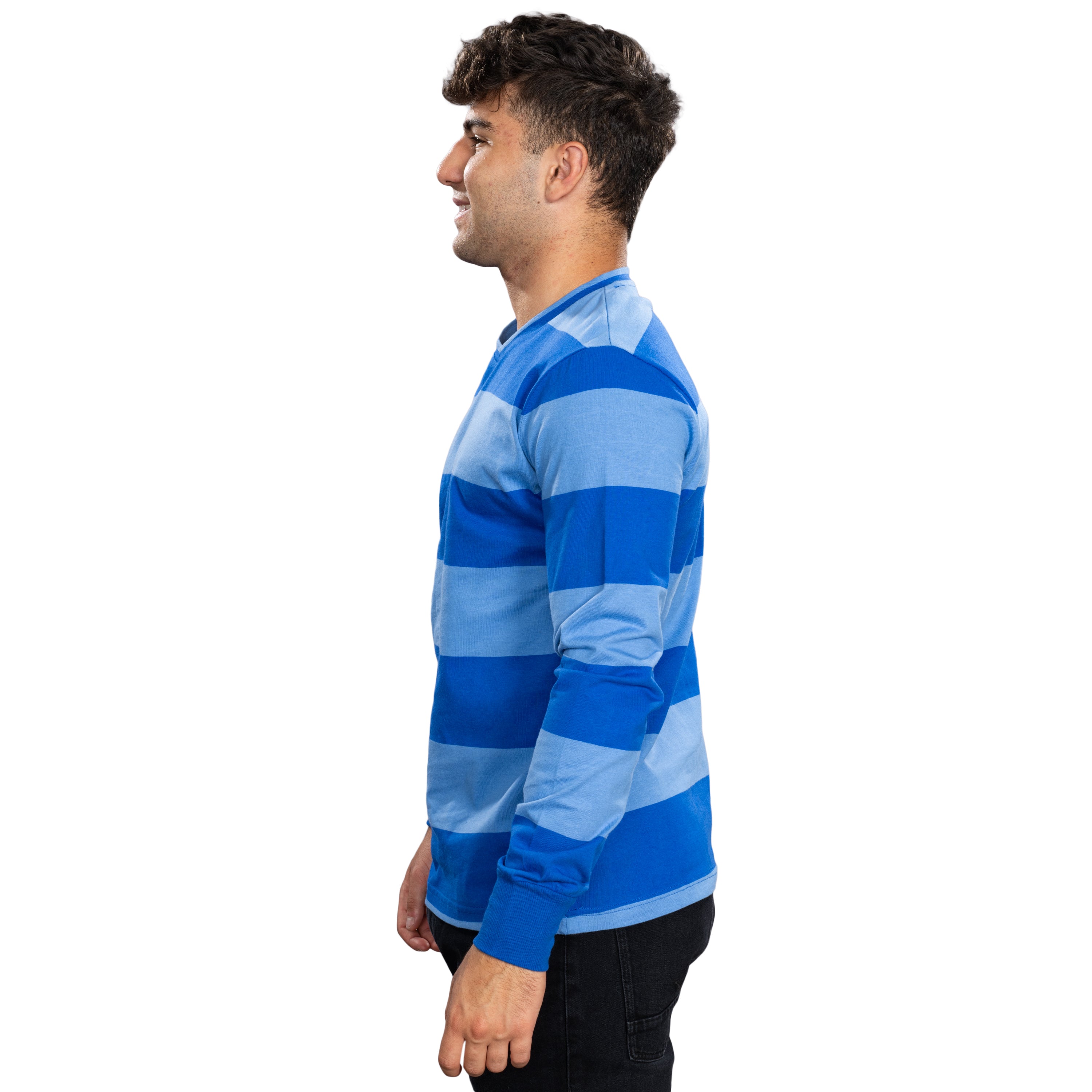 Blue and Detective Halloween Costume Blue Striped Shirt
