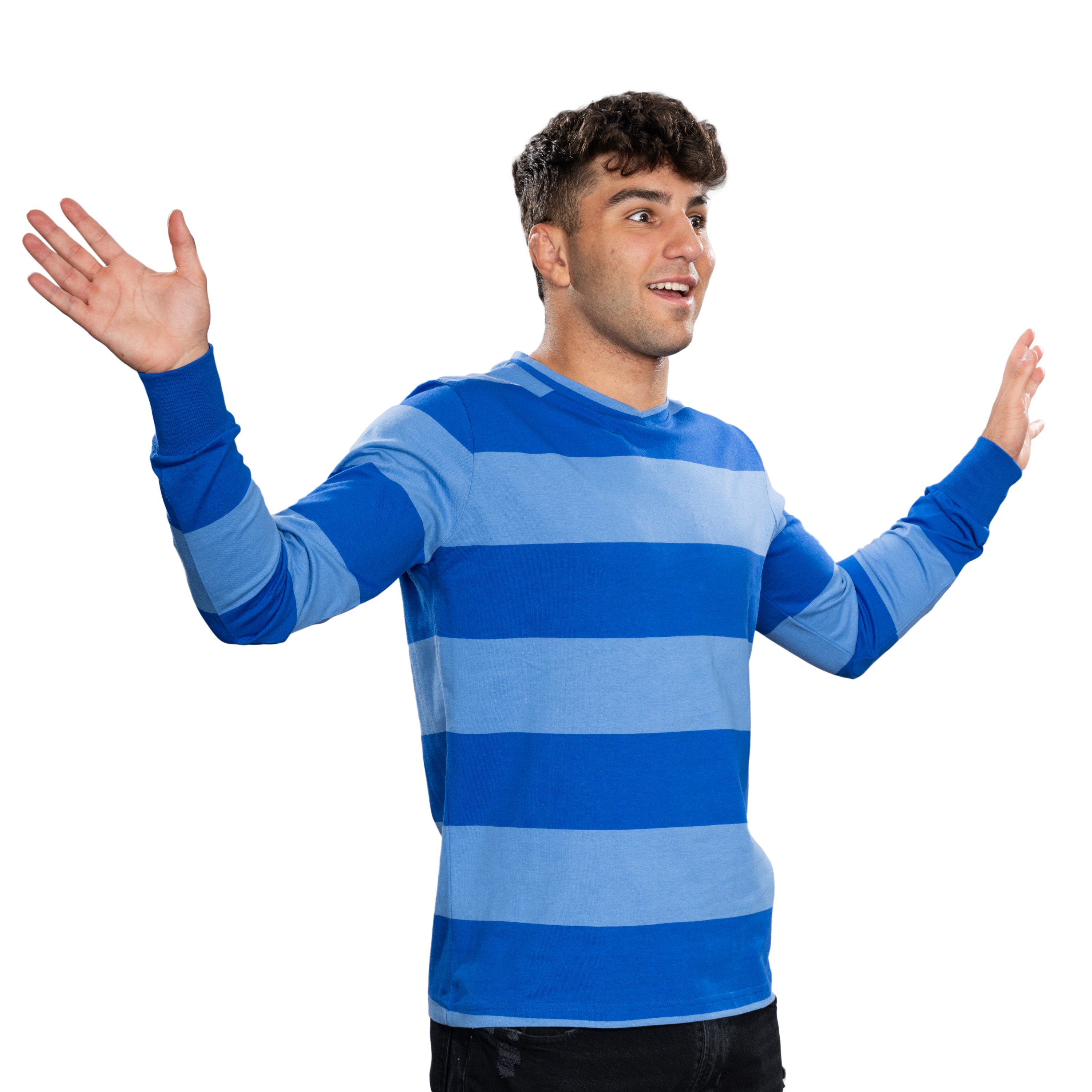 Blue and Detective Halloween Costume Blue Striped Shirt