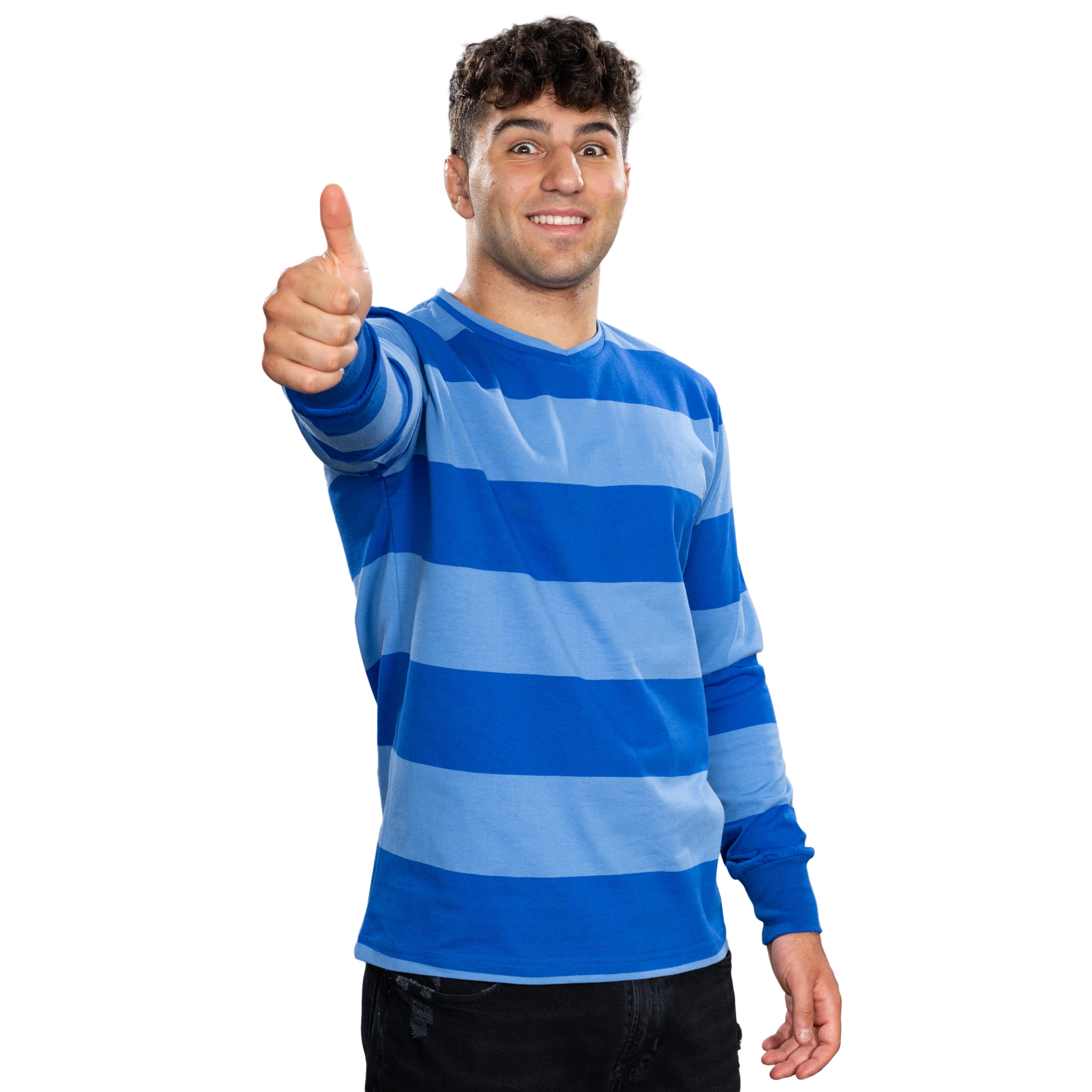 Blue and Detective Halloween Costume Blue Striped Shirt