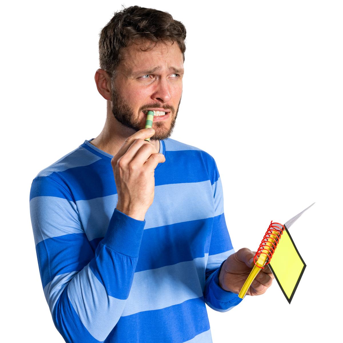 Dog Detective and Blue Handy Notebook Halloween Costume Cosplay Accessory with Dog Paws Stickers and Black Crayon