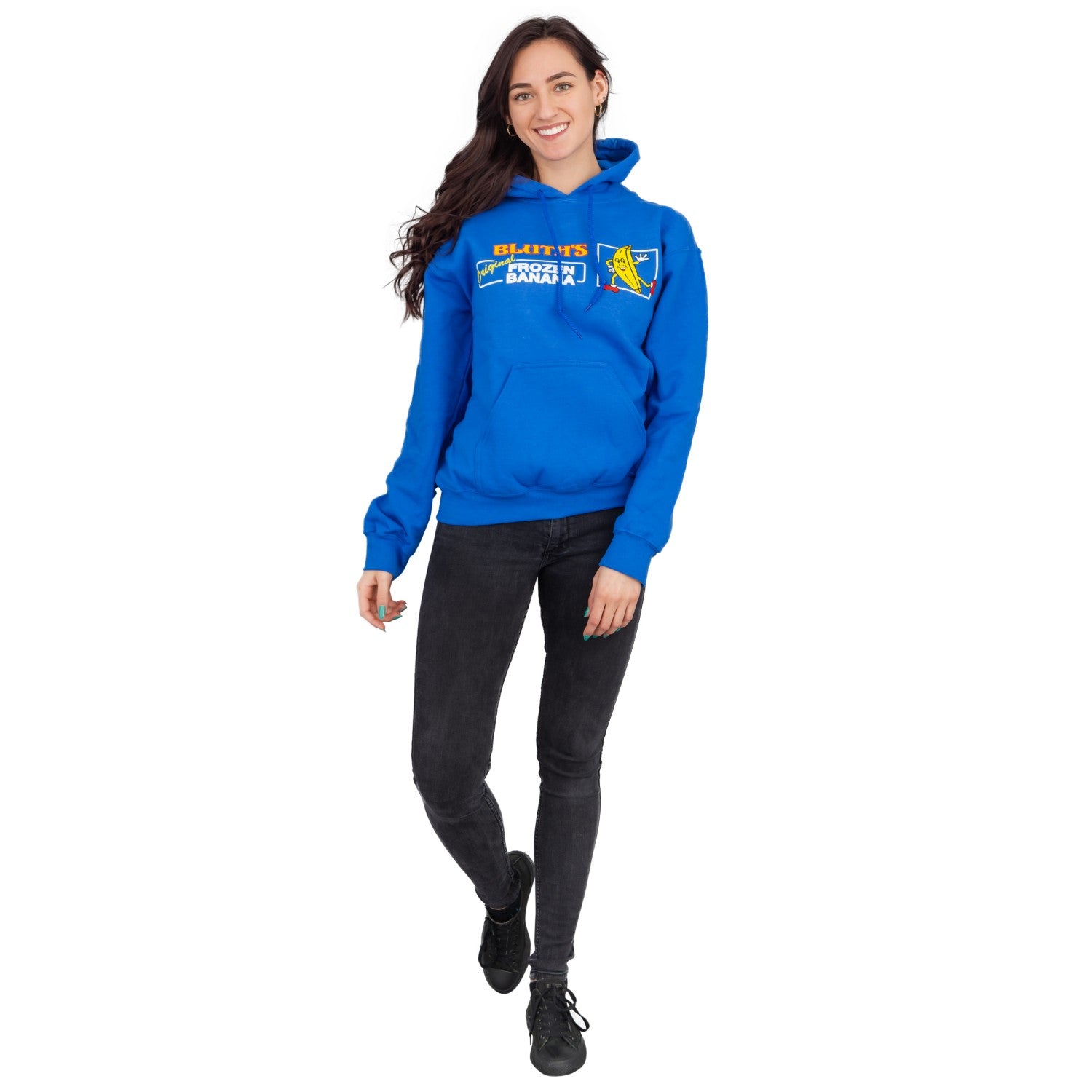 AD Bluth's Frozen Banana Adult Unisex Blue Hooded Sweatshirt