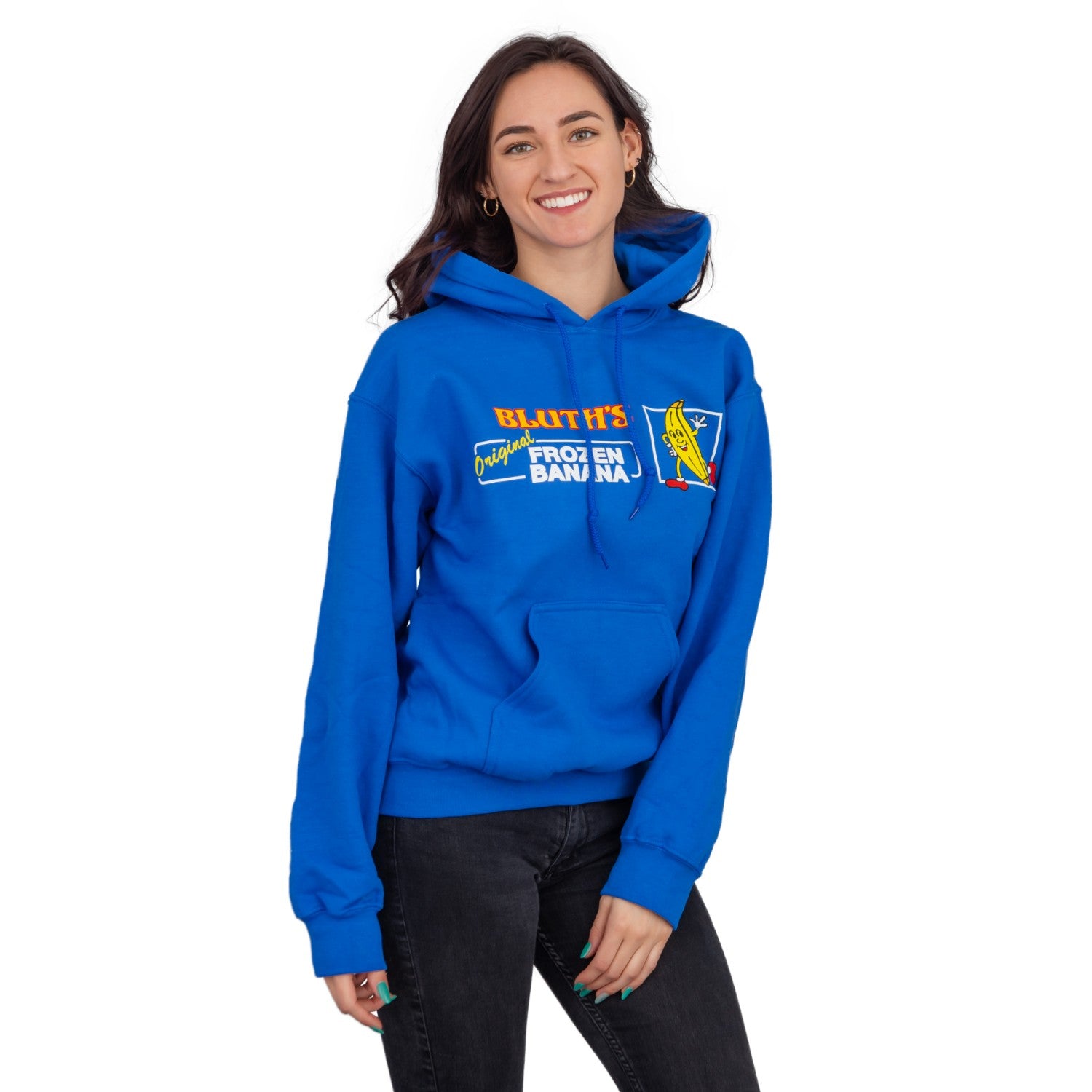 AD Bluth's Frozen Banana Adult Unisex Blue Hooded Sweatshirt
